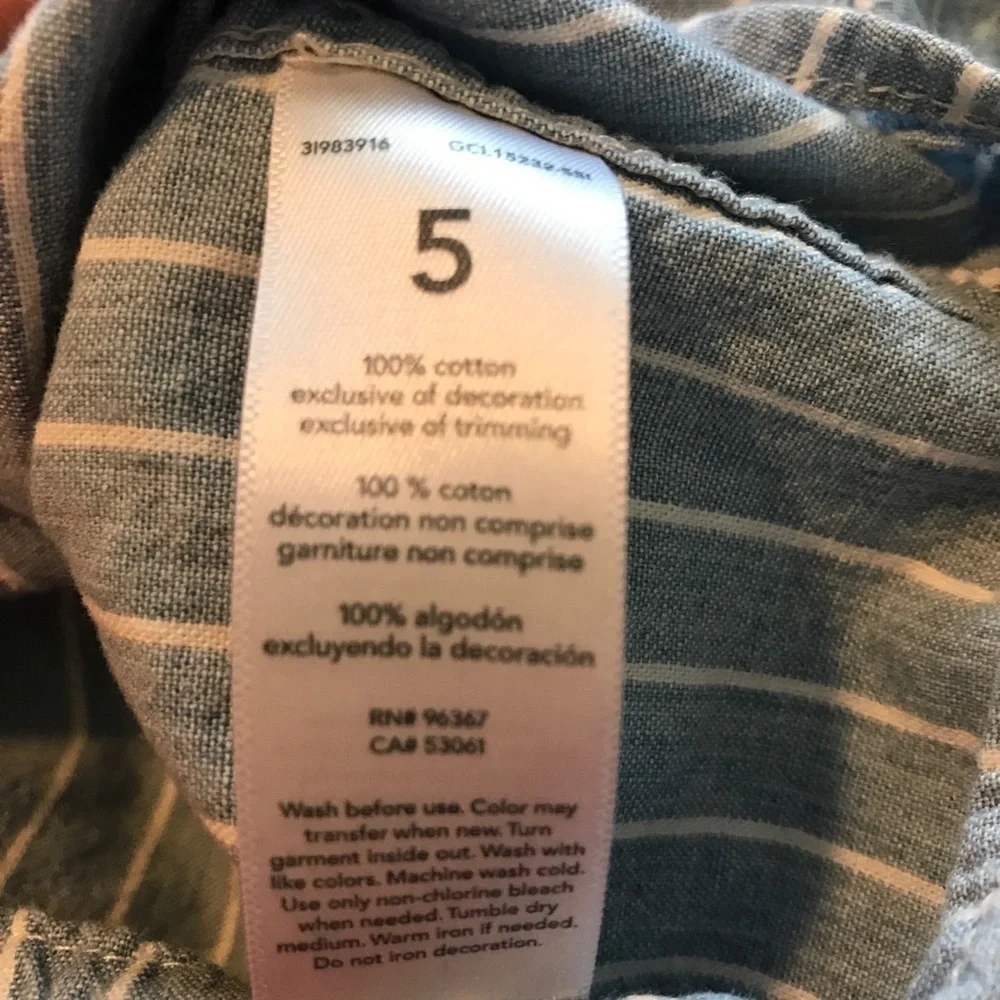 3/$15 Oshkosh b’gosh blue and white stripe button down shirt